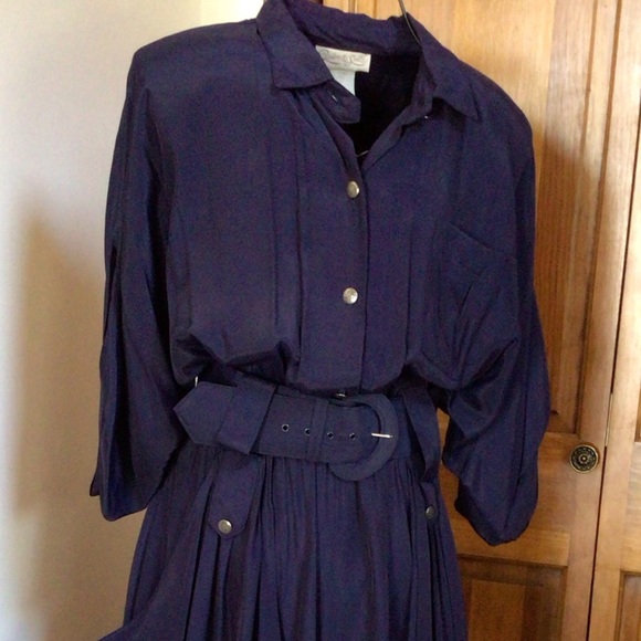 Benson and Smith Vintage Navy Dress, Large - Picture 5 of 7